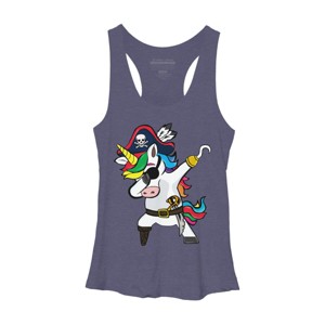 Women's Design By Humans Dabbing Dance Pirate Unicorn Gifts Funny Halloween Costume Gift By lukesstore Racerback Tank Top - 1 of 3