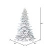 Vickerman 7.5' Flocked White Spruce Artificial Christmas Tree, Unlit In a 21"Lx21"Wx7"H base. - 3 of 4