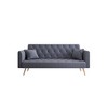 Kumasinova 71" Velvet Convertible Folding Sofa Bed,Loveseat with Adjustable Backrest,Sleeper Sofa for Small Spaces,Couchs for Living Room&Bedroom - 4 of 4