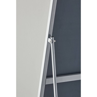 Elegant Silver Full-Length Freestanding Rectangular Mirror