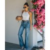 Women's High-Waisted Wide-Leg Jeans with Frayed Hem - Distressed Denim Trousers - 4 of 4
