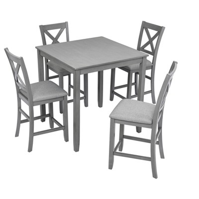 NicBex 5-Piece Dining Table Set with 4 Cushion Seats Dining Chairs,Modern 34.5 Inch Kitchen Table & 4 Side Chair with Wood Frame