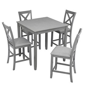 NicBex 5-Piece Dining Table Set with 4 Cushion Seats Dining Chairs,Modern 34.5 Inch Kitchen Table & 4 Side Chair with Wood Frame - 1 of 4