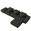 Whisen Chenille Fabric Cushion Sofa & Modular Sectional Sofa with 4 Pillows and 3 Seats, Modern Oversized Comfort for Family Living - 3 of 4