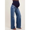 Pinkblush Blue Lightly Distressed Wide Leg Maternity Jeans - 3 of 4