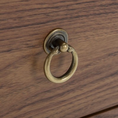 Galio Walnut and Gold 2 Drawer Nightstand