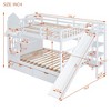NicBex Full Over Full/Twin over Twin Bunk Bed with 2 Drawers 3 Shelves,Castle Style Loft Bed with Slide for Bedroom,Pink/White/Gray/Blue - 3 of 4
