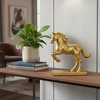 HomeRoots 7" Gold Cast Iron Horse Tabletop Sculpture - 2 of 4