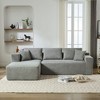 ChicFurnit Sectional Sofas Compressible Sofa Soft Chenille Fabric for Versatile Living Room Setup, Grey, 106.5"*67"*36" - 3 of 4