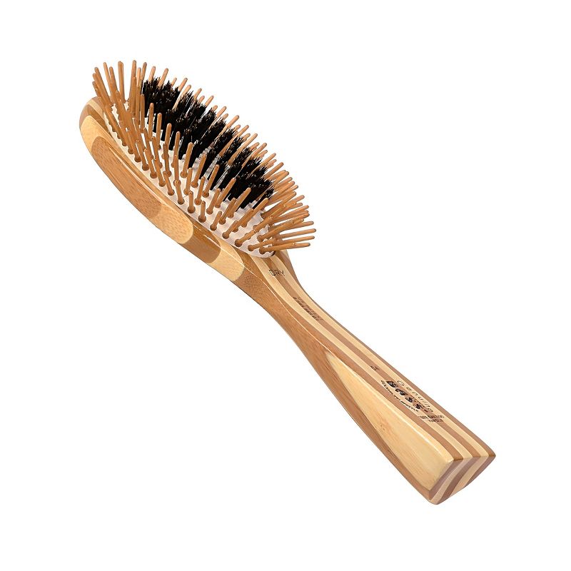 Bass Brushes FUSION Brush - Multi Patented Shine & Condition Hair Brush Bamboo Handle with Premium 100% Pure Natural Bristles + Bamboo Pin, 3 of 5