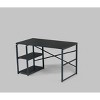 Vynxaria Sage Black Metal Frame Writing Desk - Stylish & Functional with 2 Shelves - 3 of 4