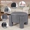 Storage Ottoman with Removable Top, Faux Leather Round Coffee Table & Upholstered Footrest - 4 of 4