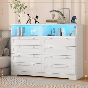 Dresser for Bedroom, TV Stand Dresser with Charging Station and LED Lights - 1 of 4