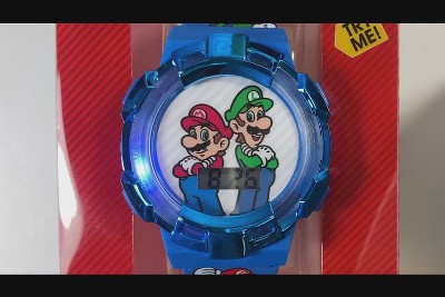Boys' Super Mario Watch: Digital Display, TPU Band, Plastic Case