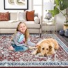 Acekool 4x6 Washable Vintage Rug - Boho Floral Non-Slip Indoor Carpet for Bedroom & Kitchen - 4 of 4