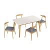 Merax Minimalist 5-Piece Dining Table Set with Upholstered Chairs - 4 of 4
