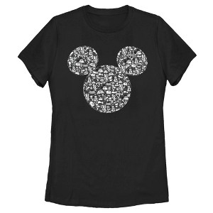 Women's Mickey & Friends Filled With Faces T-Shirt - 1 of 4