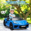 Ride on Sports Car 12V Battery Powered Car for Kids Licensed Corvette Toddles Electric Car Toy with Remote Control - 4 of 4