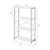 Bookshelf with 4 Tiers and Chrome Frame Open Shelf Storage for Small Spaces and Home Office-3irtyhousy - 4 of 4