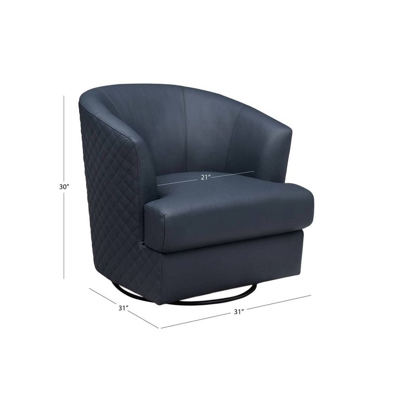 Benfield Top Grain Leather Swivel Chair Navy - Abbyson Living, 4 of 11
