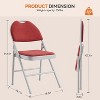 Metal Foldable Chair with Cushion and Non-Slip Feet Pads, Linen Party Chairs for Indoors and Outdoors, Meeting Room - 2 of 4