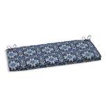 Woodblock Prism Outdoor Seat Cushion - Blue - Pillow Perfect