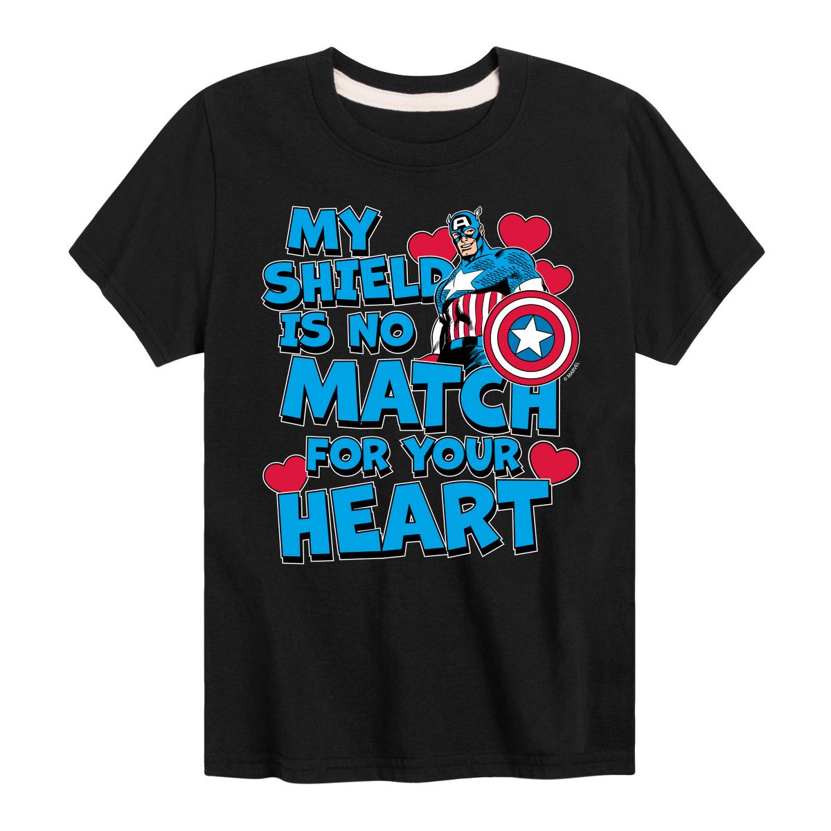 Boys' - Marvel - Captain America My Shield Valentine Short Sleeve Graphic T-Shirt - thumbnail 6