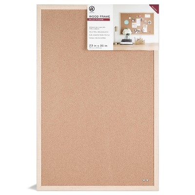 U Brands 23&#34;x35&#34; Wood Frame Bulletin Board