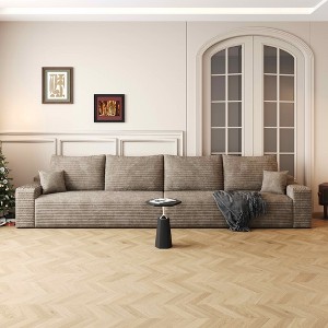 MAYEERTY 135" Large Modular Sofa Camel - 135" 6-Seat, Corduroy, Sofa Bed, No Assembly, for Apartment/Living Room - 1 of 4