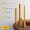 Hand Rolled Beeswax Candles 8 inch Set of 6 - Natural Beeswax Candles Honeycomb Perfect as Dinner Table Candles - 2 of 4