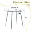 Okak 42/36/37.2In Morden Round Dining Table Kitchen Table with Glass Tabletop and Metal Legs for 4 for Kitchen - 2 of 4