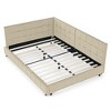 Grungis Full Size Bed Frame with Comfortable Backrest and Armrests,Upholstered Tufted Platform Bed for Bedroom,Velvet - 4 of 4