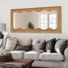 SpassWay 71"H 31"W Solid Wood Full Length Mirror Accent Wall Mirror Rustic Leaning Mirror with Wavy Frame - 3 of 4
