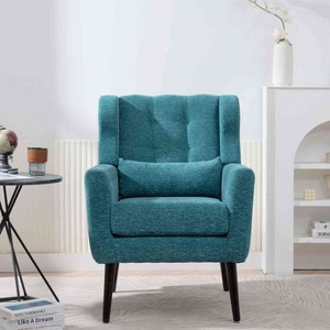 CAVINAS Upholstered Accent Chair with Pillow and Wood Legs,Modern Arm Chair,Padded Lounge Chair for Living Room - 1 of 4