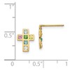 Black Bow Jewelry Children's 14k Yellow Gold & CZ 10mm Jeweled Cross Post Earrings - 4 of 4