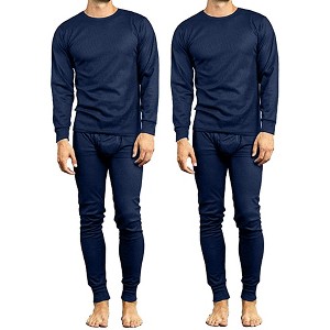 Galaxy By Harvic Men's 4-Piece Lightweight Thermal Set Of Both A Thermal Top And Bottom (2-Full Sets) - 1 of 3