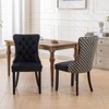TIRAMISUBEST Set of 2 Button Tufted Modern PU and Velvet Upholstered Dining Chairs, Accent Chairs with Nailhead Trim - 2 of 4