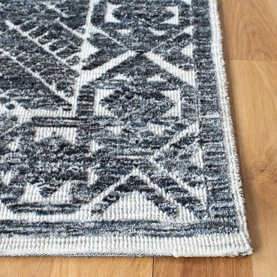 Handmade Blue Wool Tufted Rectangular 4' x 6' Rug