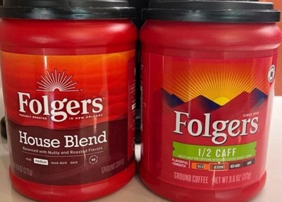 Folgers Half Caff Ground Coffee, Medium Roast, 22.6-Ounce Canister