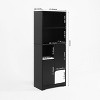 63" Tall Bookcase with Doors, Freestanding Corner Display Storage Cabinet, Multifunctional Open Bookshelf for Home Office Living Room Bedroom - 3 of 4