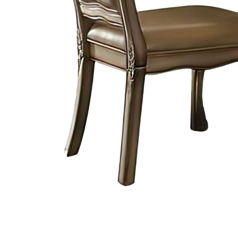 21&#34; Dresden PU Dining Chairs Bone WhiteFabric/Gold Patina - Acme Furniture, 4 of 8