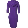 Women's Casual Long Sweatshirts 3/4 Sleeve Hooded Bodycon Dress with Kangaroo Pocket - 3 of 3