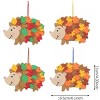 8 Pcs DIY Fall Hedgehog Craft Kit w/Maple Leaves and Wiggle Eyes, Leafy Animal Ornament Art Supplies for Thanksgiving Decor, Birthday Party Activities - 2 of 4