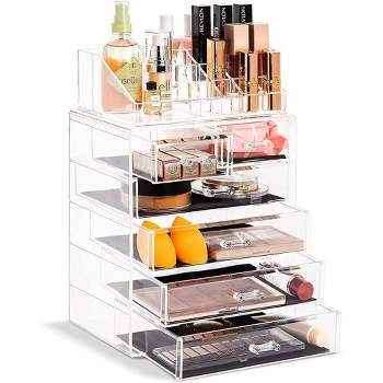 1pc Cosmetic Organizer Tray Display Stand With 7 Slots For Makeup Palette,  Eyeshadow, Powder, Pencil Storage Box, Gift For Valentine's Day