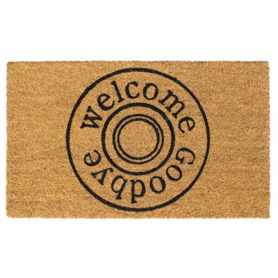 Tufted Welcome/Goodbye Doormat Black - Raj