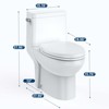 One Piece Toilet, Elongated Toilet - Powerful Flush 1.28 GPF, Soft-Close Seat, 12'' Rough-In, White Compact Design - 2 of 4