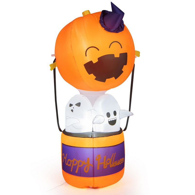 Costway 6ft Halloween Inflatable Pumpkin Hot Air Balloon Ghost Blow up Yard Decoration, 1 of 10