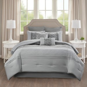 Lycvki Embroidered 8 Piece Comforter Set - 1 of 4