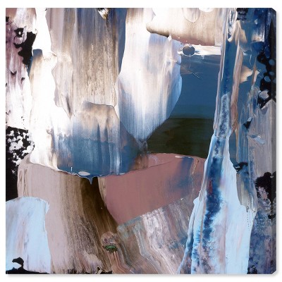 12" x 12" Life Square Abstract Unframed Canvas Wall Art in Blue - Oliver Gal