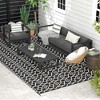 Resenkos Floor Mat Carpet,Indoor Door Mat,Reversible Outdoor Rug Carpet RV Camping Rugs with Carry Bag, 9' x 18', Black & White Clover 215" Black - 3 of 4